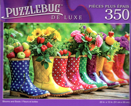 Blooms and Boots - 350 Pieces Deluxe Jigsaw Puzzle