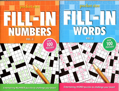 Fill in Numbers & Fill in Words - Sharpen Your Memory, Boost Your Brain (Pocket Size) - Vol.3 - 3