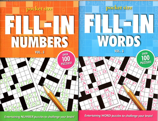 Fill in Numbers & Fill in Words - Sharpen Your Memory, Boost Your Brain (Pocket Size) - Vol.3 - 3