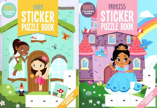 Sticker Puzzles Books - Fairy & Princess (Set of 2 Books)