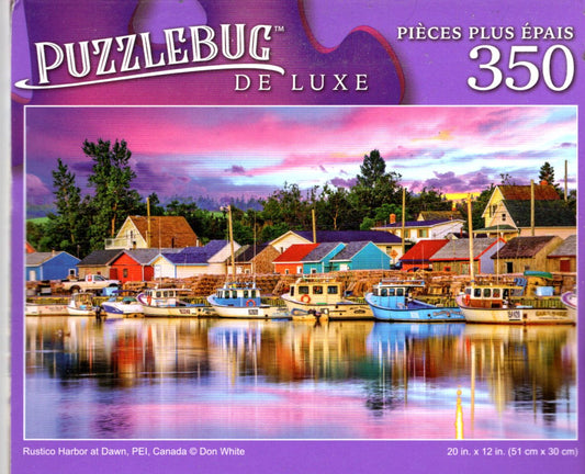 Rustico Harbor at Dawn, Canada - 350 Pieces Deluxe Jigsaw Puzzle