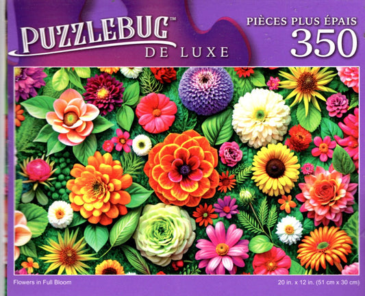 Flowers in Full Bloom - 350 Pieces Deluxe Jigsaw Puzzle