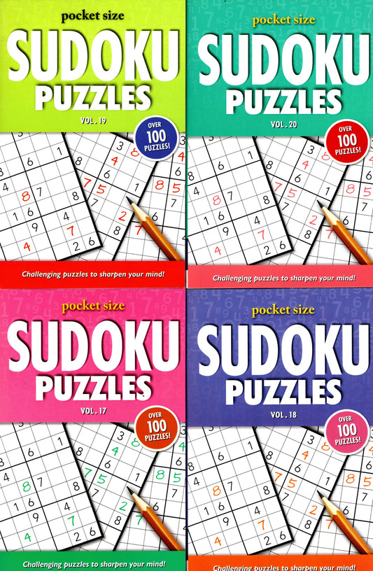 Pocket Size Sudoku Puzzles - All New Puzzles - Vol.17-20
