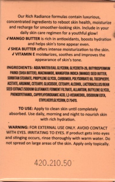 Rich Radiance Mango & Shea Butter Moisturizer with Vitamin E 1.7fl oz Set of 2