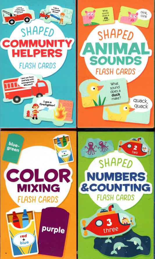 Shaped Flash Card - Community, Animal, Color, Number (Set of 4)