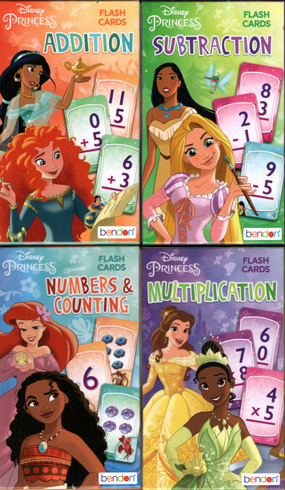 Disney Princess Addition, Subtraction, Number, Multiplication - Flash Cards Set