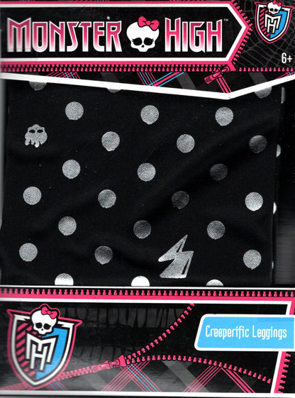 Monster High Creeper Pic Kids Leggings Size 6-10 (Dots)