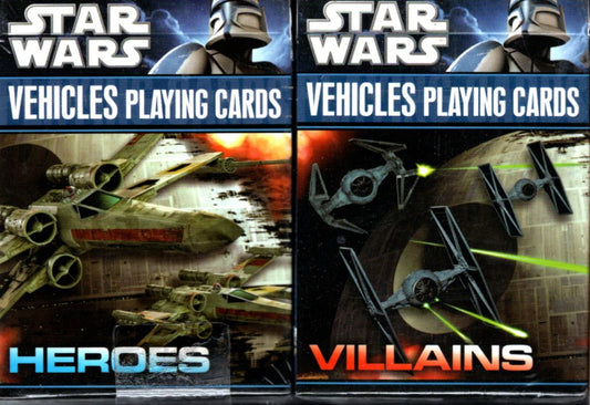 Star Wars Vehicles Playing Cards Hero's & Villains (Set of 2)