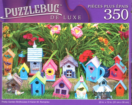 Pretty Garden Birdhouses - 350 Pieces Deluxe Jigsaw Puzzle