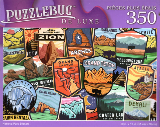 National Park Stickers - 350 Pieces Deluxe Jigsaw Puzzle