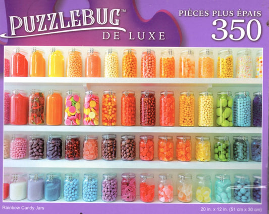 Rainbow Candy Jars - 350 Pieces Deluxe Jigsaw Puzzle