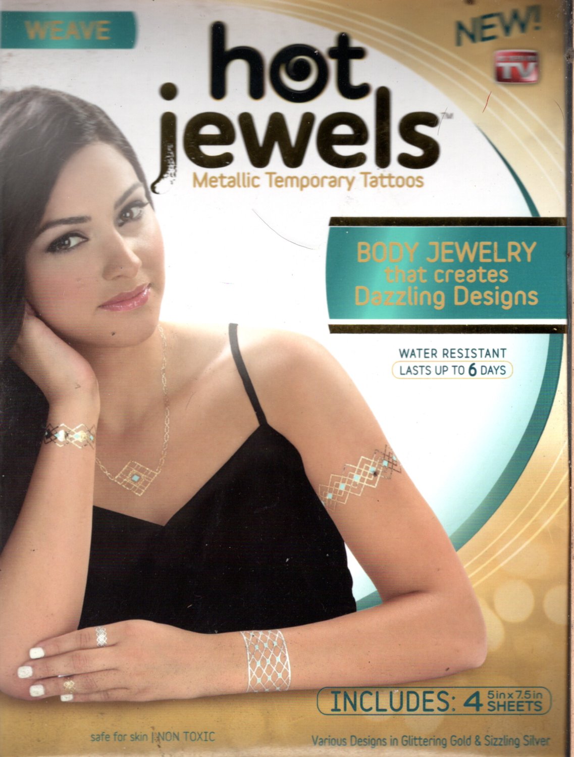 Temporary Tattoos Body Jewelry Hot Jewels Metallic - Classic 4 Sheets