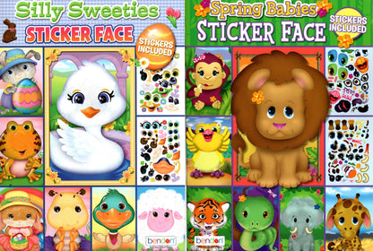 Silly Sweeties & Spring Babies - Sticker Face - Sticker Activity Book (Set of 2 Books)
