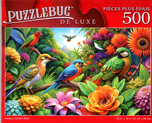 Fantasy Garden Birds - 500 Pieces Deluxe Jigsaw Puzzle