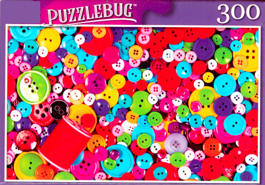 Colorful Buttons and Thread - 300 Pieces Jigsaw Puzzle