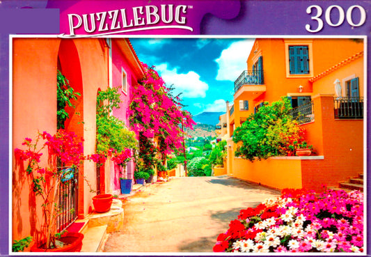 Pretty Street in Kefalonia, Greece - 300 Pieces Jigsaw Puzzle