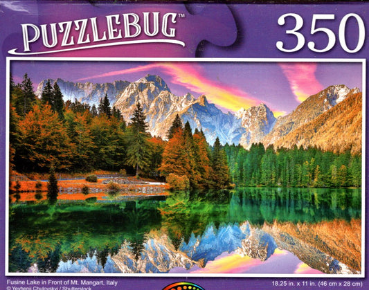 Fusine Lake in Front of Mt. Mangart, Italy - 350 Pieces Jigsaw Puzzle