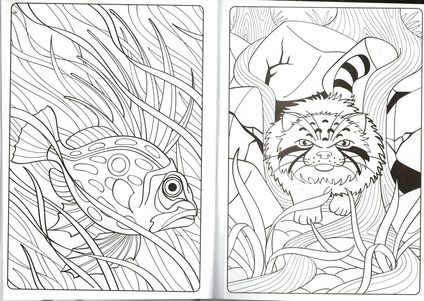 Coloring Books for Adults - Pets and Wild Animals (Set of 2 Books)