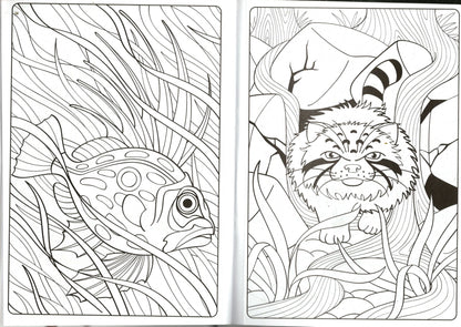 Coloring Books for Adults - Pets and Wild Animals (Set of 2 Books)