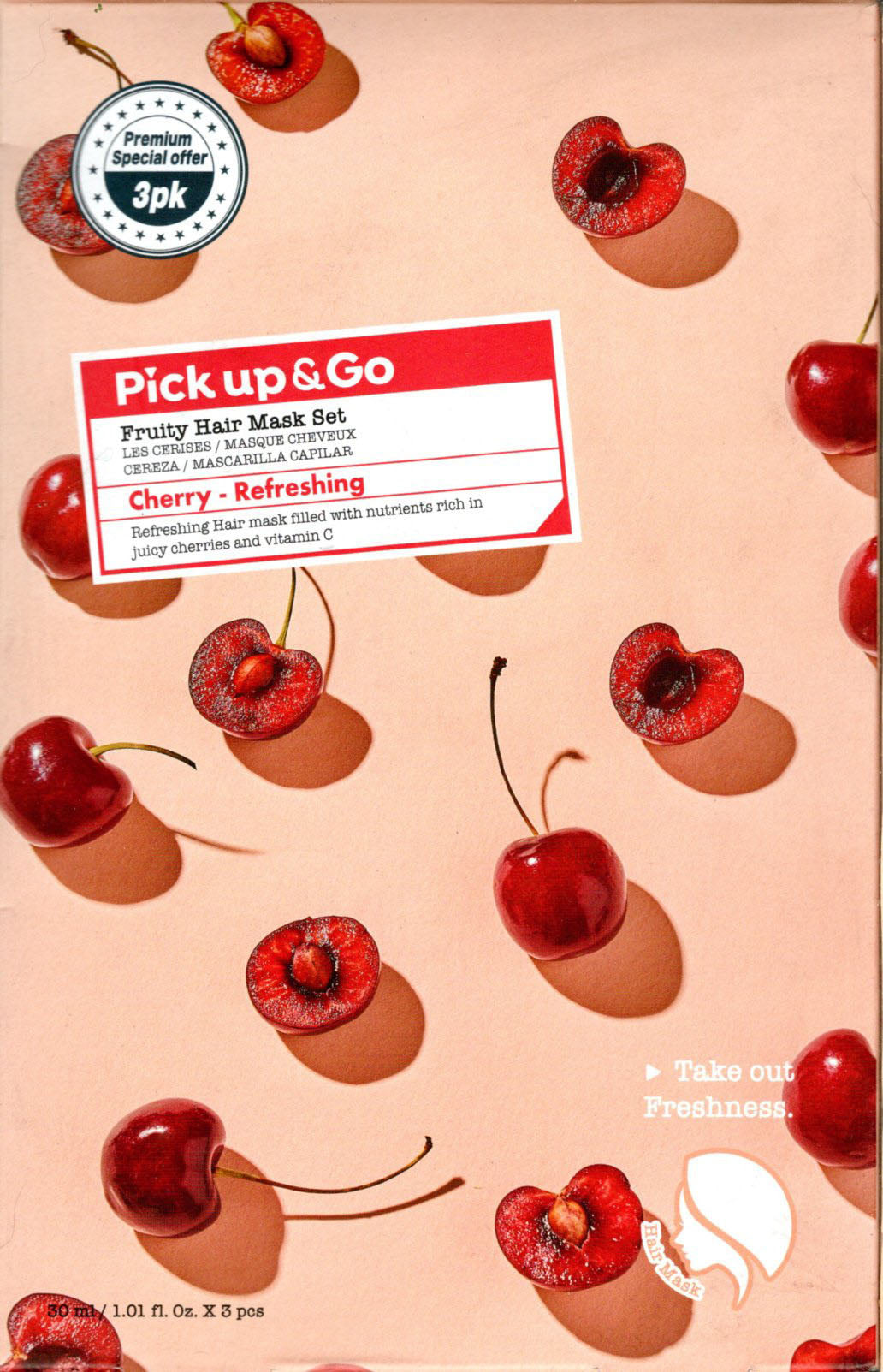 Pick Up & Go Fruity Hand Mask Set Cherry - Refreshing Made in Korea (Set of 2)