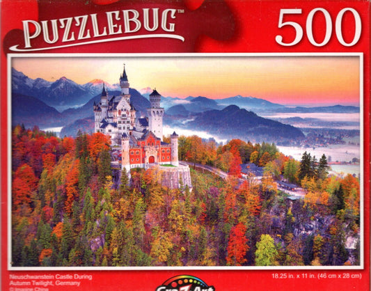 Neuschwanstein Castle During Autumn Twilight, Germany - 500 Piece Jigsaw Puzzle