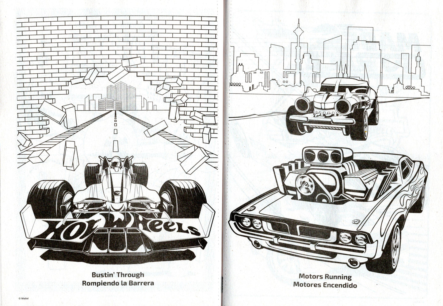 Colortivity Hot Wheels - Attach the Atacar & Off Road- Coloring & Activity Book 80 pages