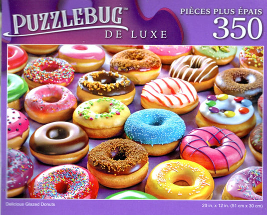 Delicious Glazed Donuts - 350 Pieces Jigsaw Deluxe Puzzle