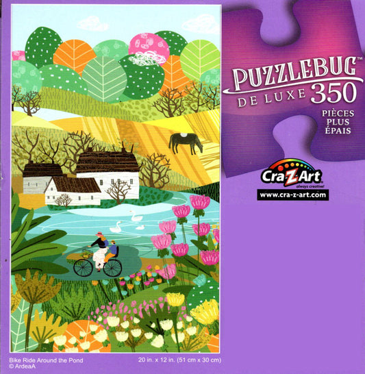Bike Ride Around The Pond - 350 Pieces Jigsaw Deluxe Puzzle