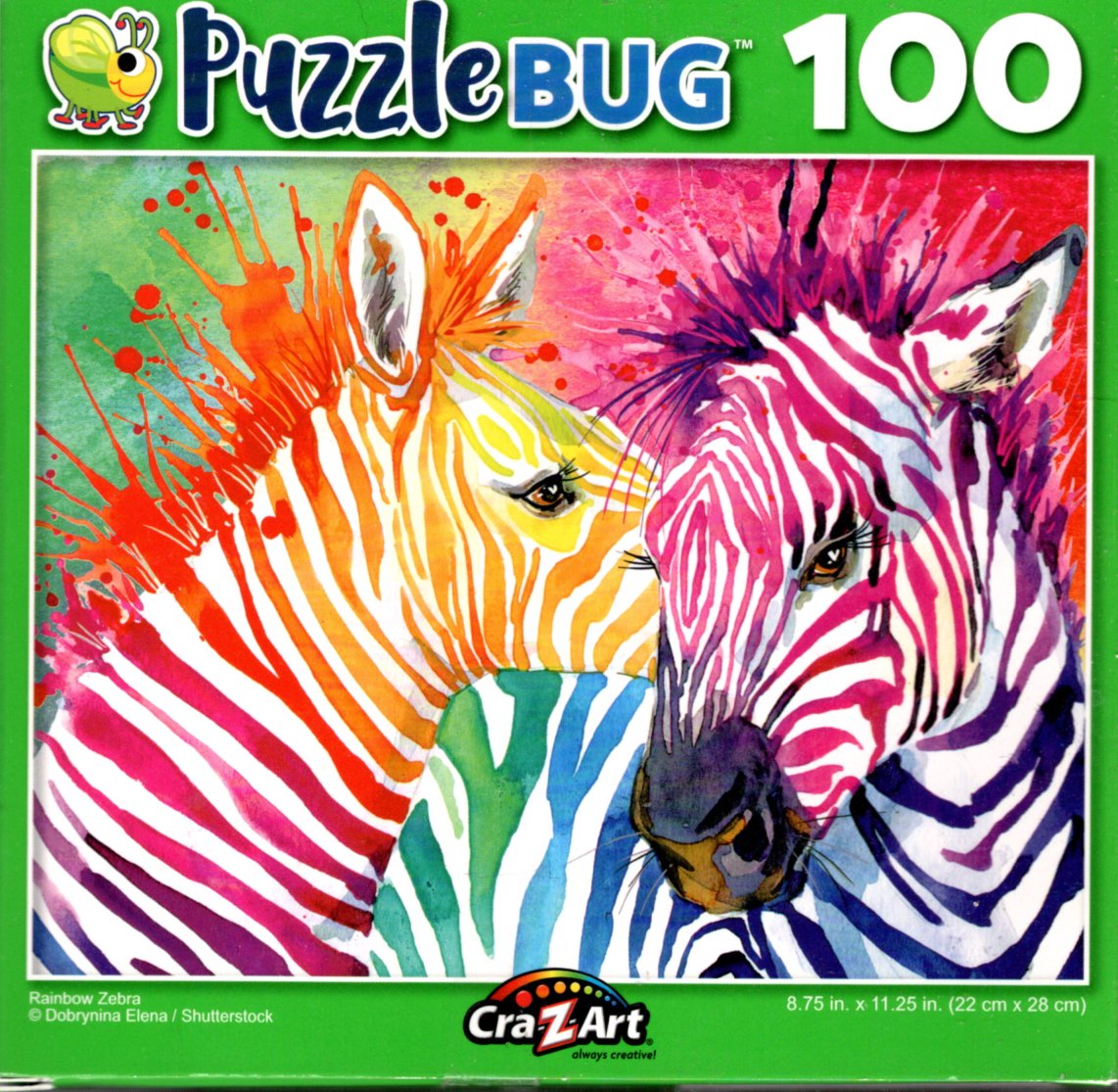 Rainbow Zebra - 100 Piece Jigsaw Puzzle