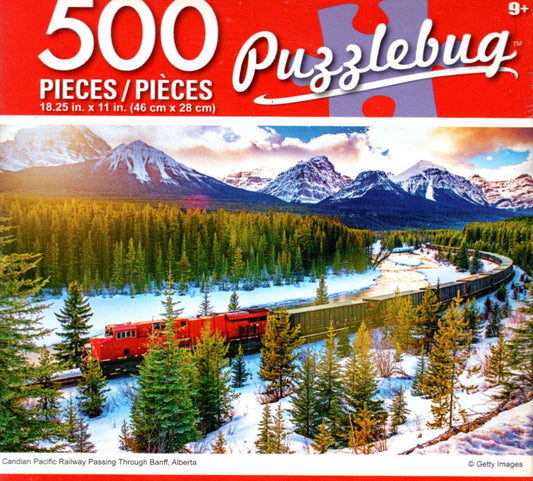 Canadian Pacific Railway Passing Through Banff - 500 Pieces Jigsaw Puzzle