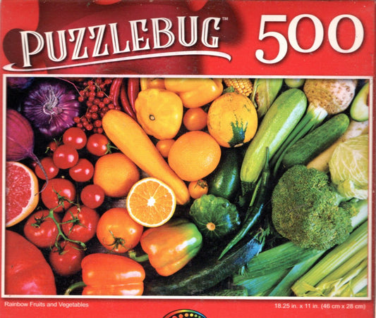 Rainbow Fruits and Vegetables - 500 Pieces Jigsaw Puzzle