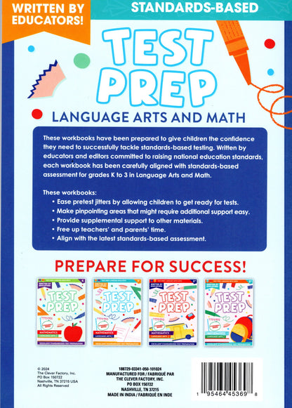 First Grade Math & Language Arts Test Prep Workbook v3
