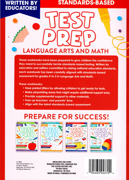 Second Grade Math & Language Arts Test Prep Workbook v3