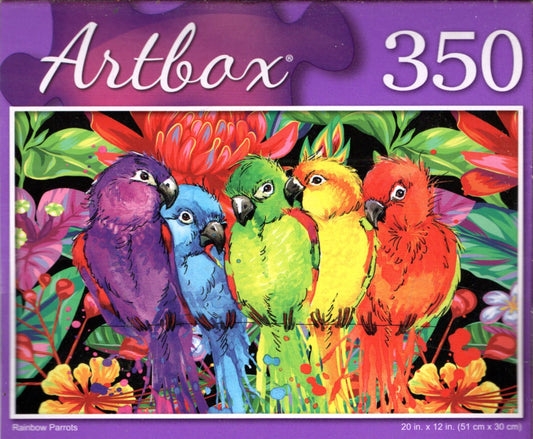 Rainbow Parrots - 350 Pieces Jigsaw Puzzle