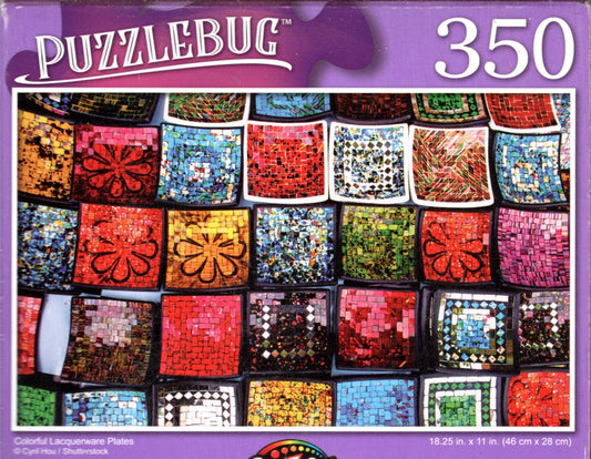 Colorful Lacquerware Plates - 350 Pieces Jigsaw Puzzle