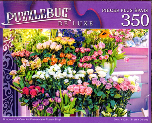 Bouquets of Colorful Flowers in a Flower Shop - 350 Pieces Jigsaw Deluxe Puzzle