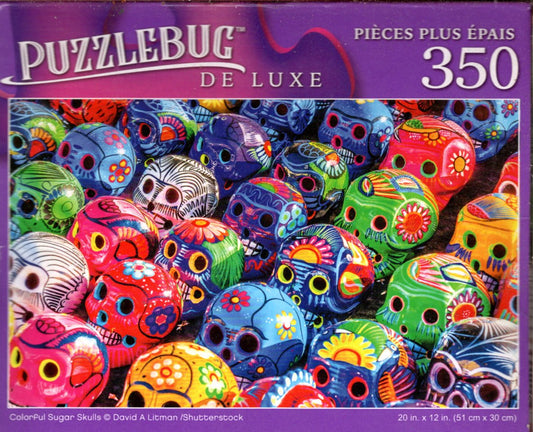 Colorful Sugar Skulls - 350 Pieces Jigsaw Deluxe Puzzle