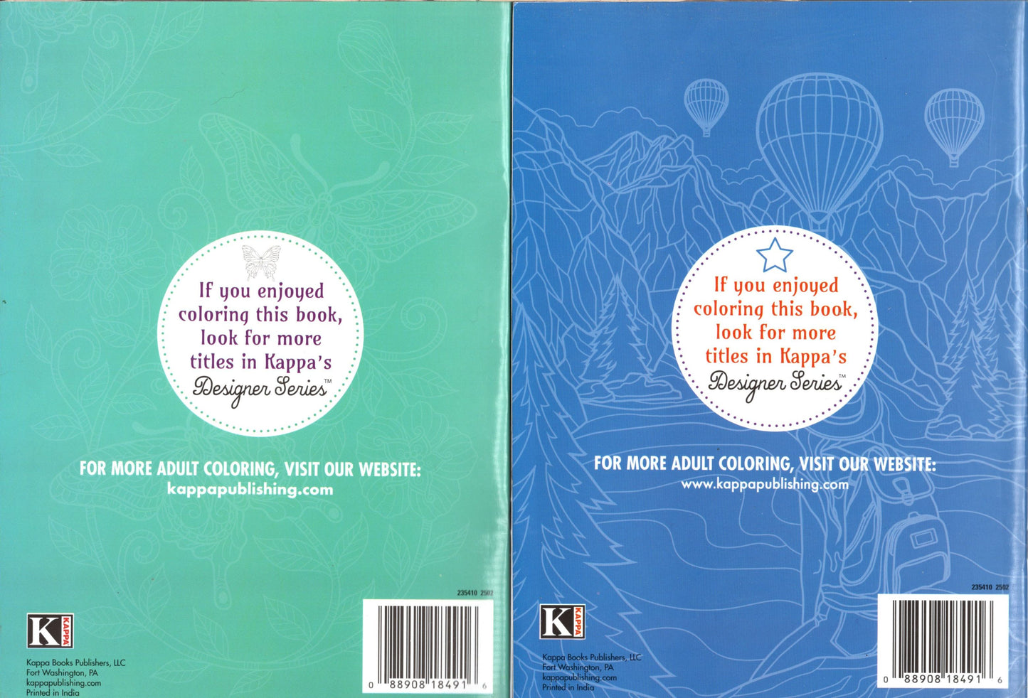 Coloring Books for Adults - Butterflies & Color America (Set of 2 Books)