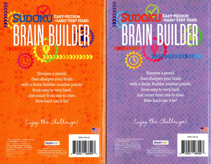 Pocket Size Sudoku Brain Builder - Over 80 Easy-Medium-Hard-Very Hard Vol.5-6