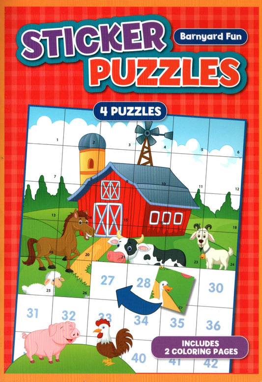 Sticker Puzzles Book 4 Puzzle Inside 2 Coloring Pages