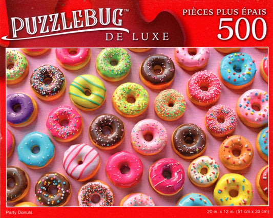 Party Donuts - 500 Pieces Deluxe Jigsaw Puzzle
