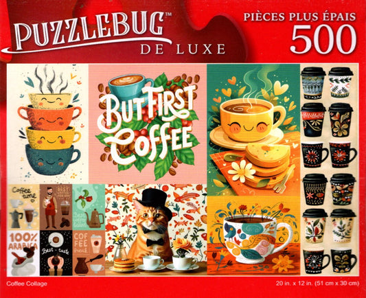 Coffee Collage - 500 Pieces Deluxe Jigsaw Puzzle