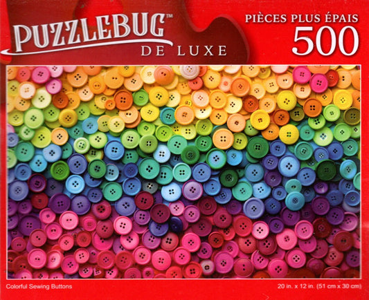 Colorful Sewing Buttons - 500 Pieces Deluxe Jigsaw Puzzle
