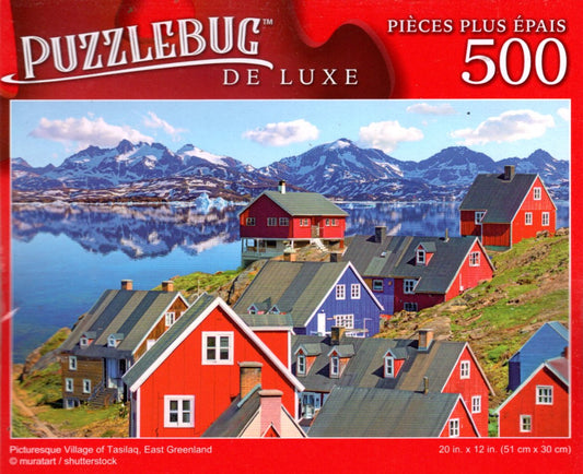 Picturesque Village of Tasilaq, East Greenland - 500 Pieces Deluxe Jigsaw Puzzle