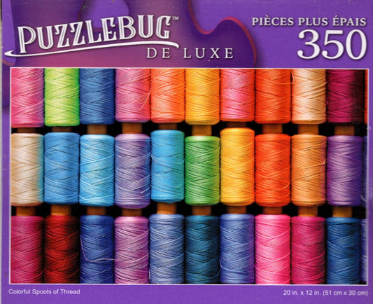 Colorful Spools of Thread - 350 Pieces Jigsaw Deluxe Puzzle