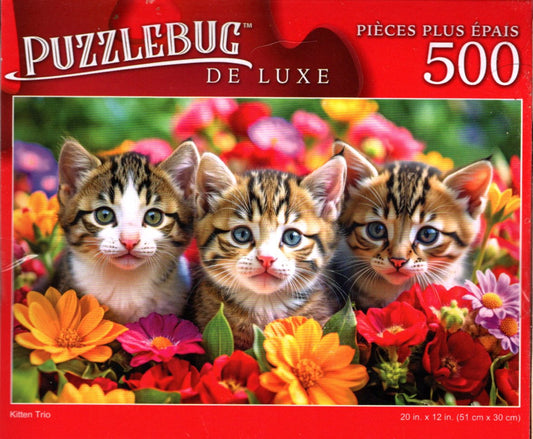 Kitten Trio - 500 Pieces Deluxe Jigsaw Puzzle