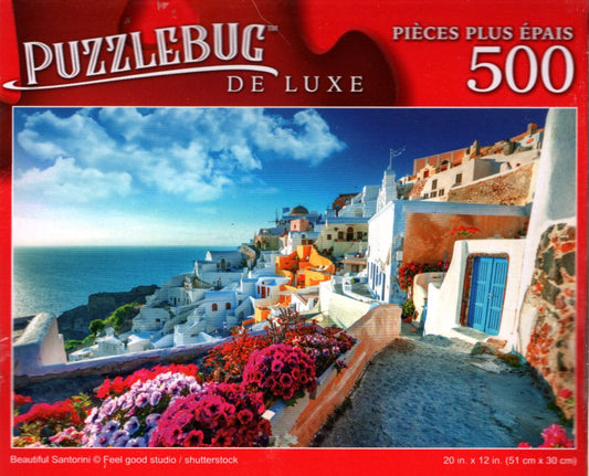 Beautiful Santorini - 500 Pieces Deluxe Jigsaw Puzzle