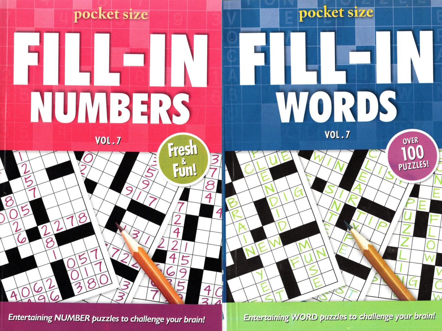 Fill in Numbers & Fill in Words - Sharpen Your Memory, Boost Your Brain (Pocket Size) - Vol.7 - 7