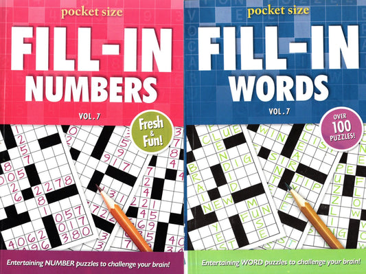 Fill in Numbers & Fill in Words - Sharpen Your Memory, Boost Your Brain (Pocket Size) - Vol.7 - 7