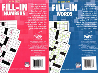 Fill in Numbers & Fill in Words - Sharpen Your Memory, Boost Your Brain (Pocket Size) - Vol.7 - 7